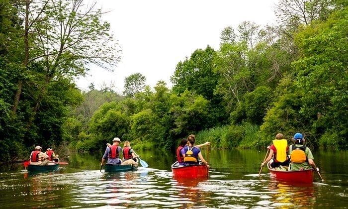 Summer activities: paddling through Humber river