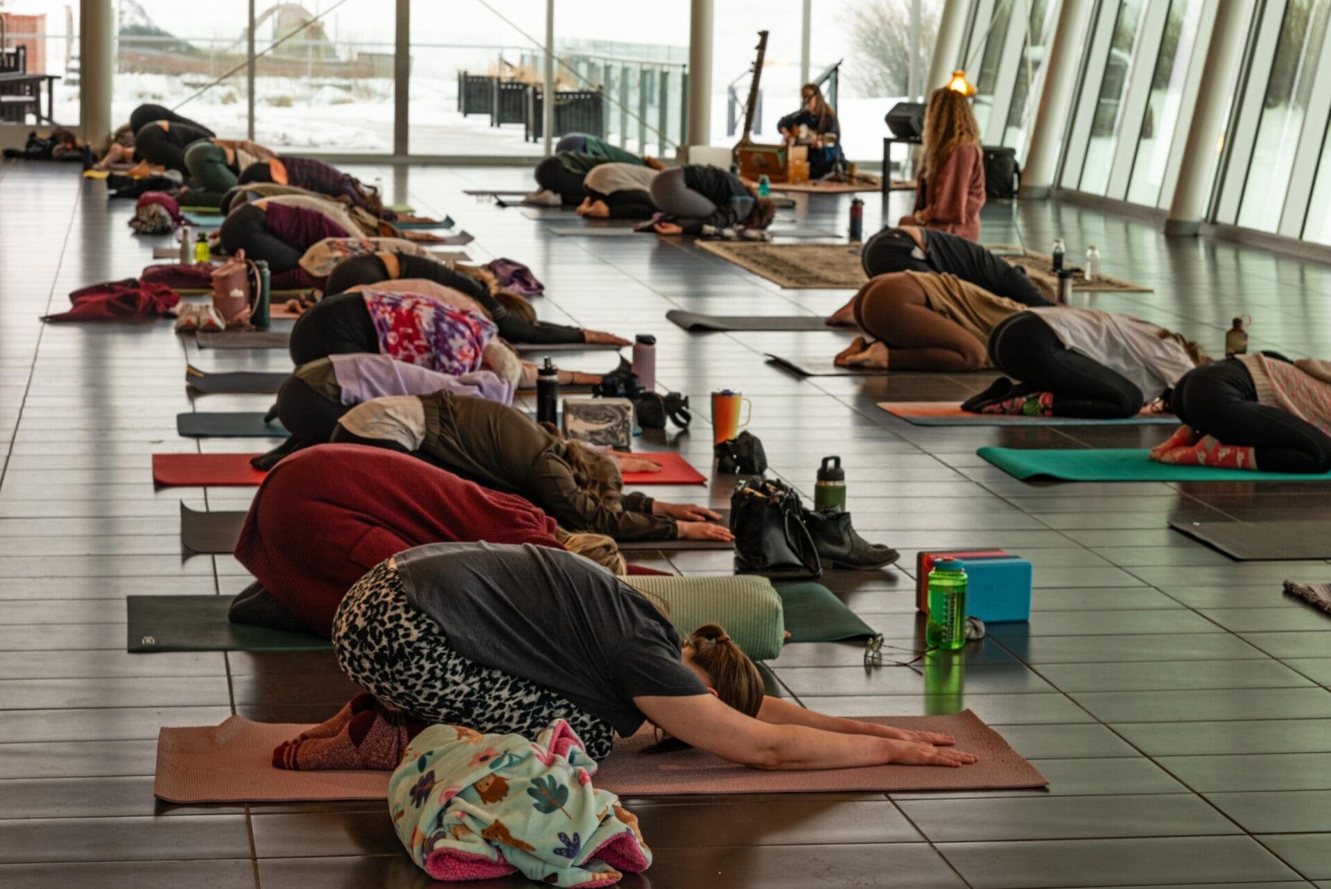  Women's group yoga session
