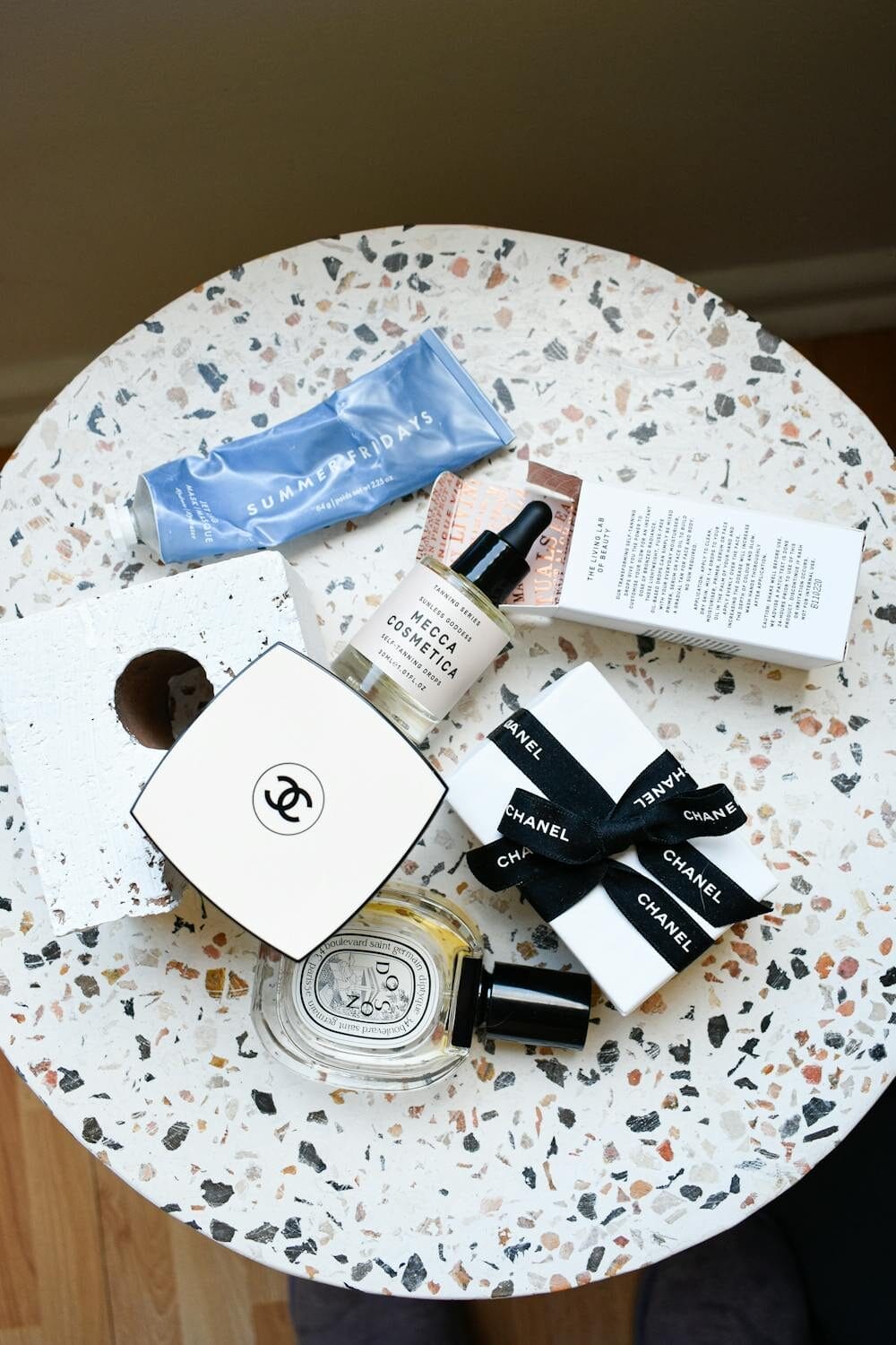 luxury skincare and self care sets on the table