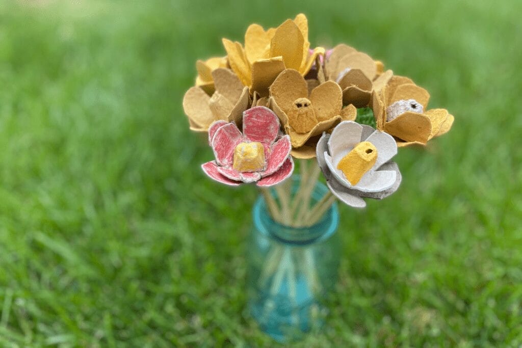 Egg Carton Flower Holders