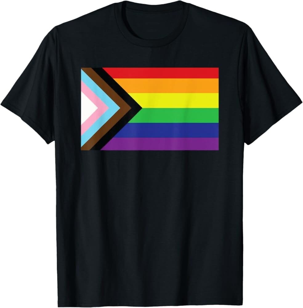 Progress Pride flag shirt