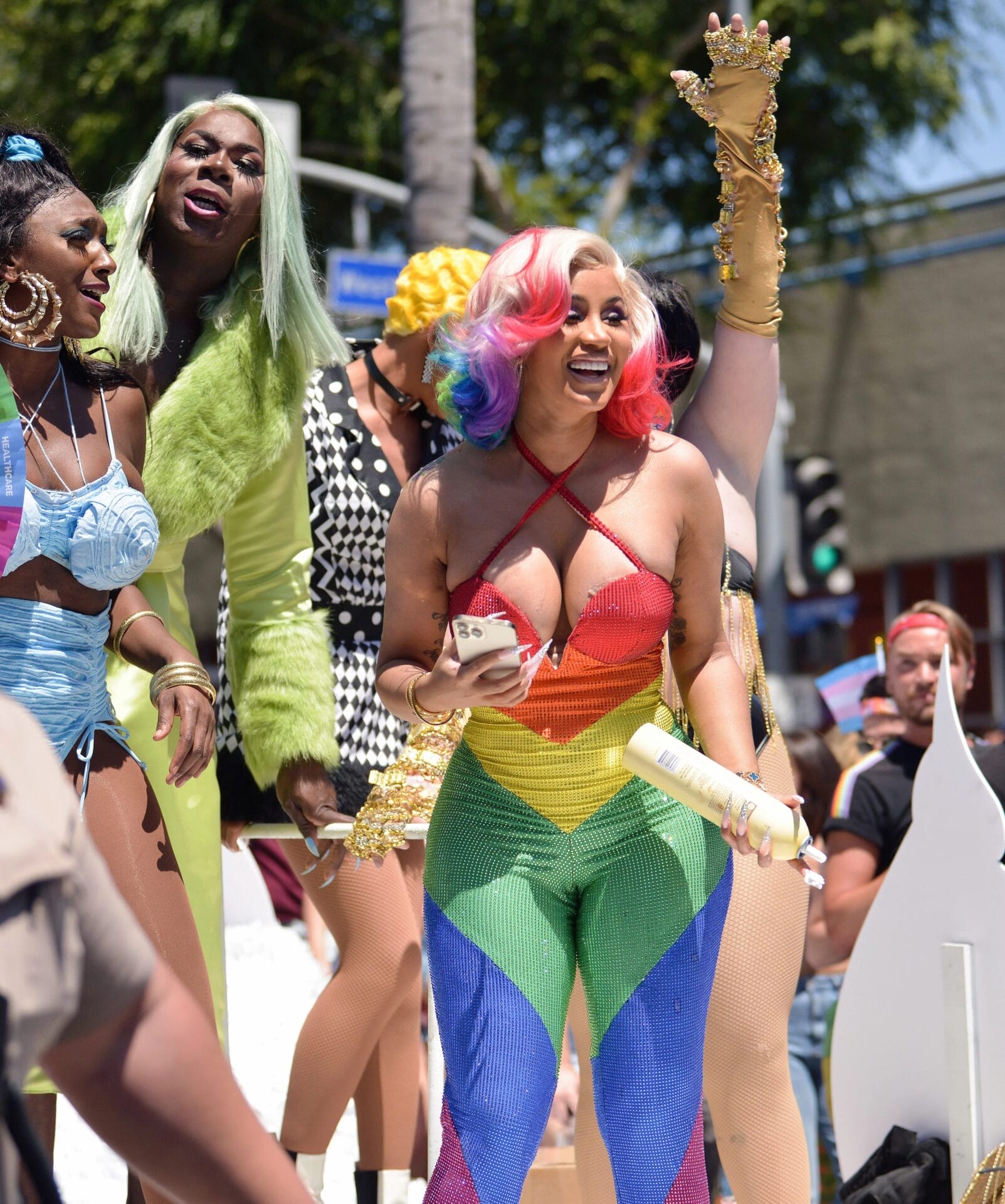 Cardi B in Rainbow outfit for Pride