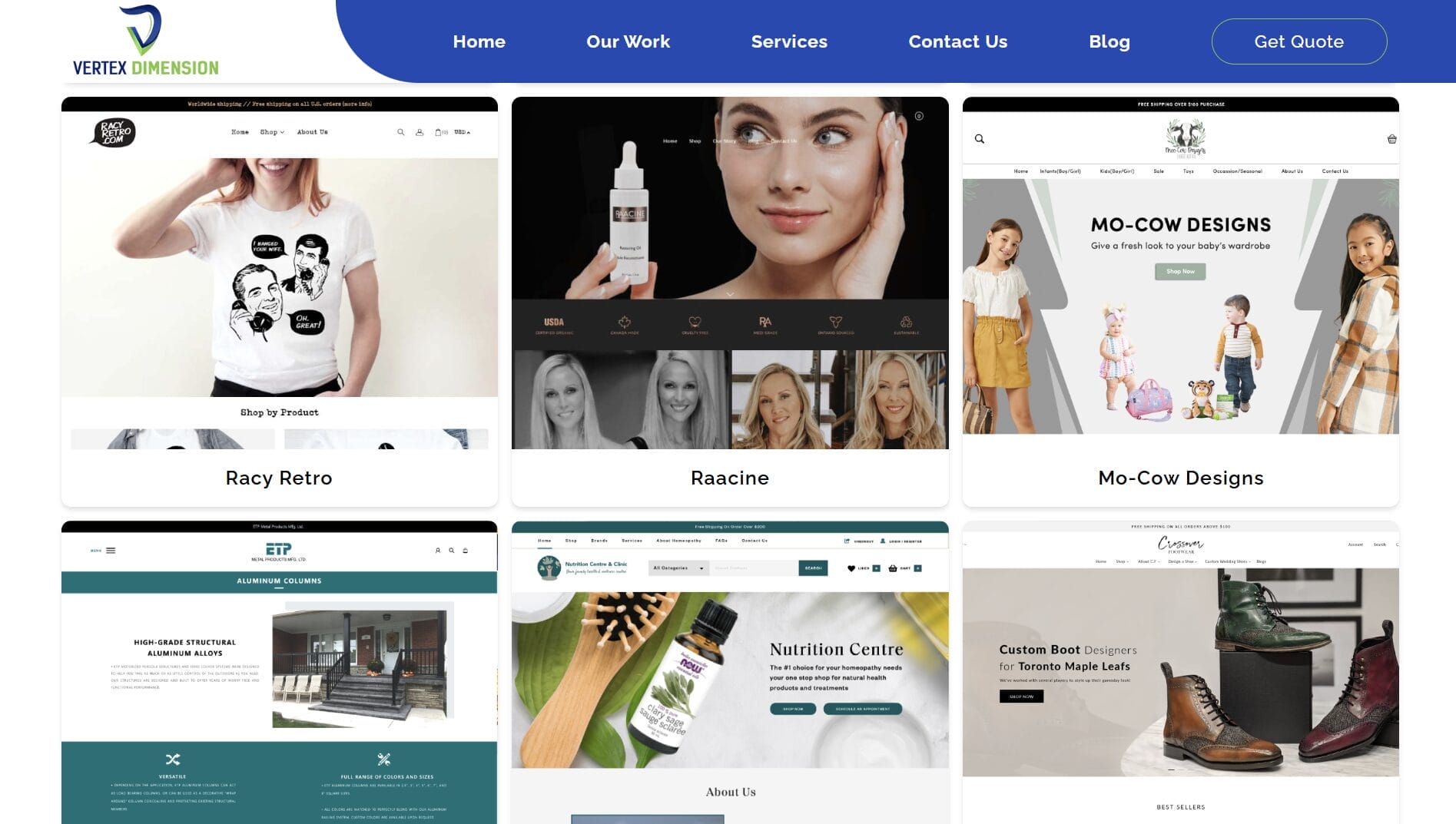 Vertex Dimension, real estate web design Toronto