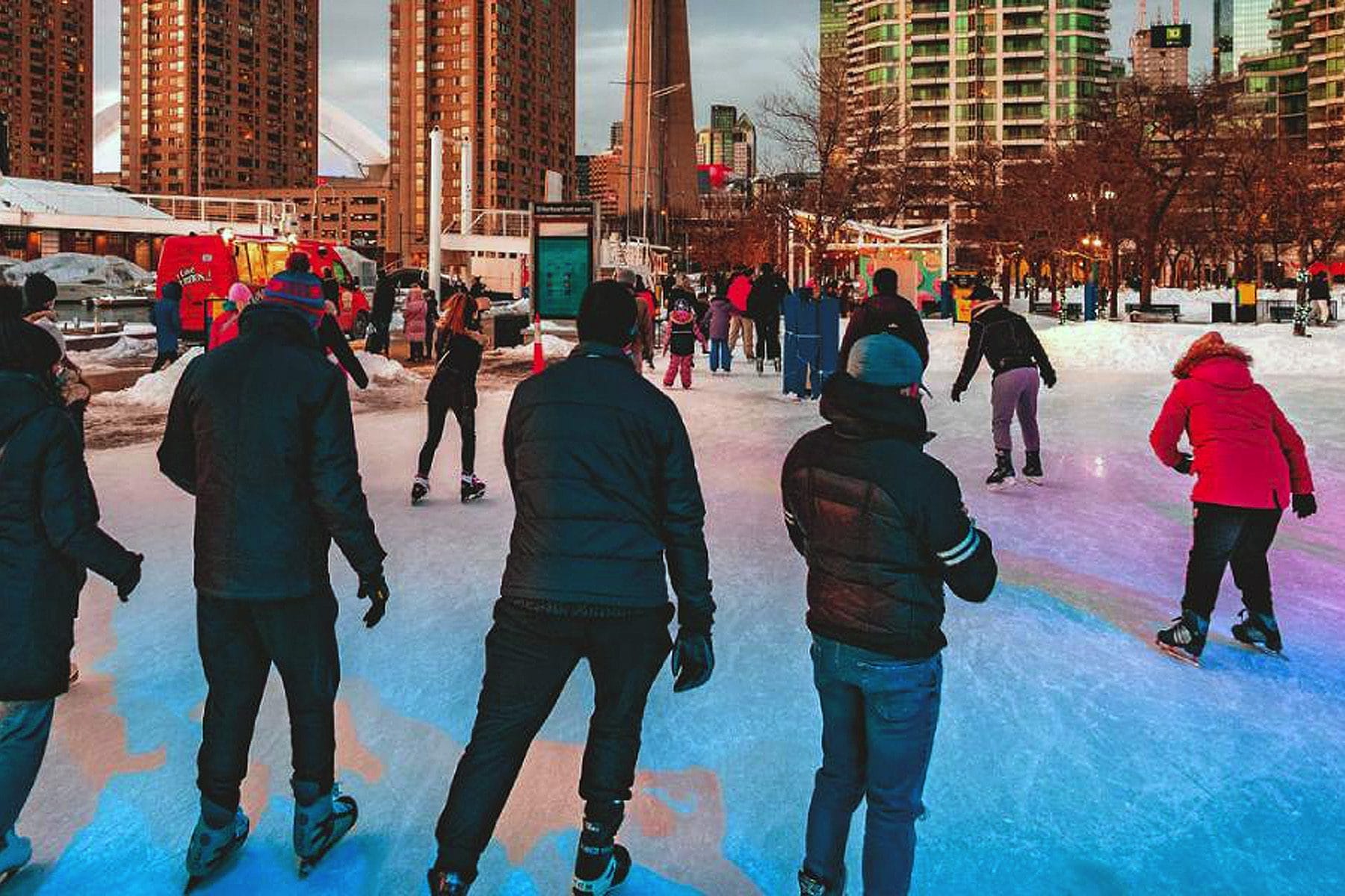 Harbourfront Centre ice skating in Christmas