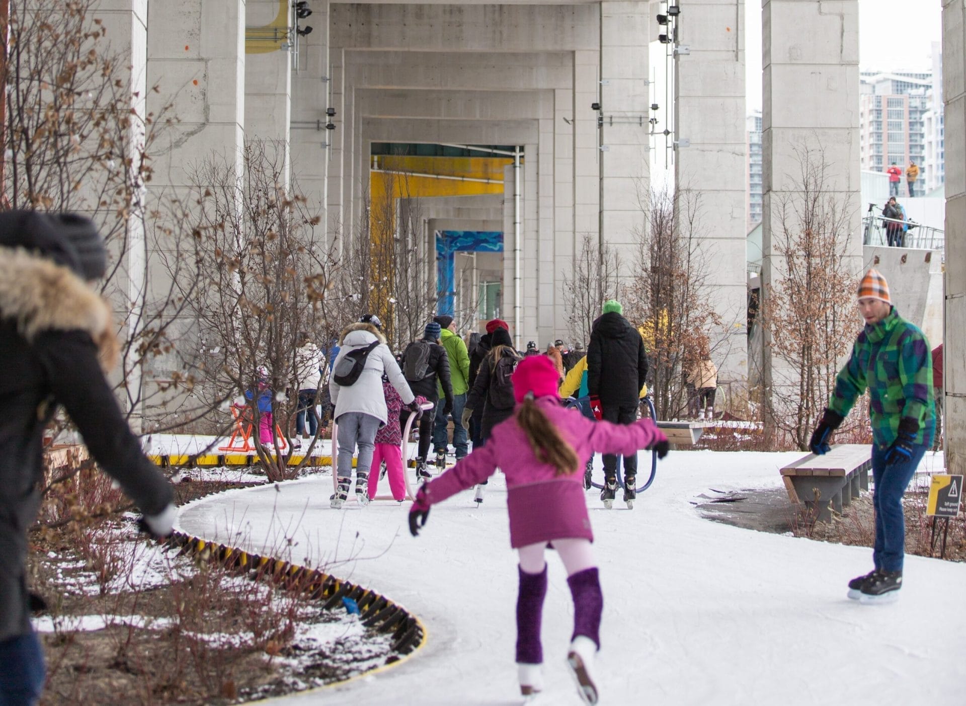 The Bentway ice skating in Christmas