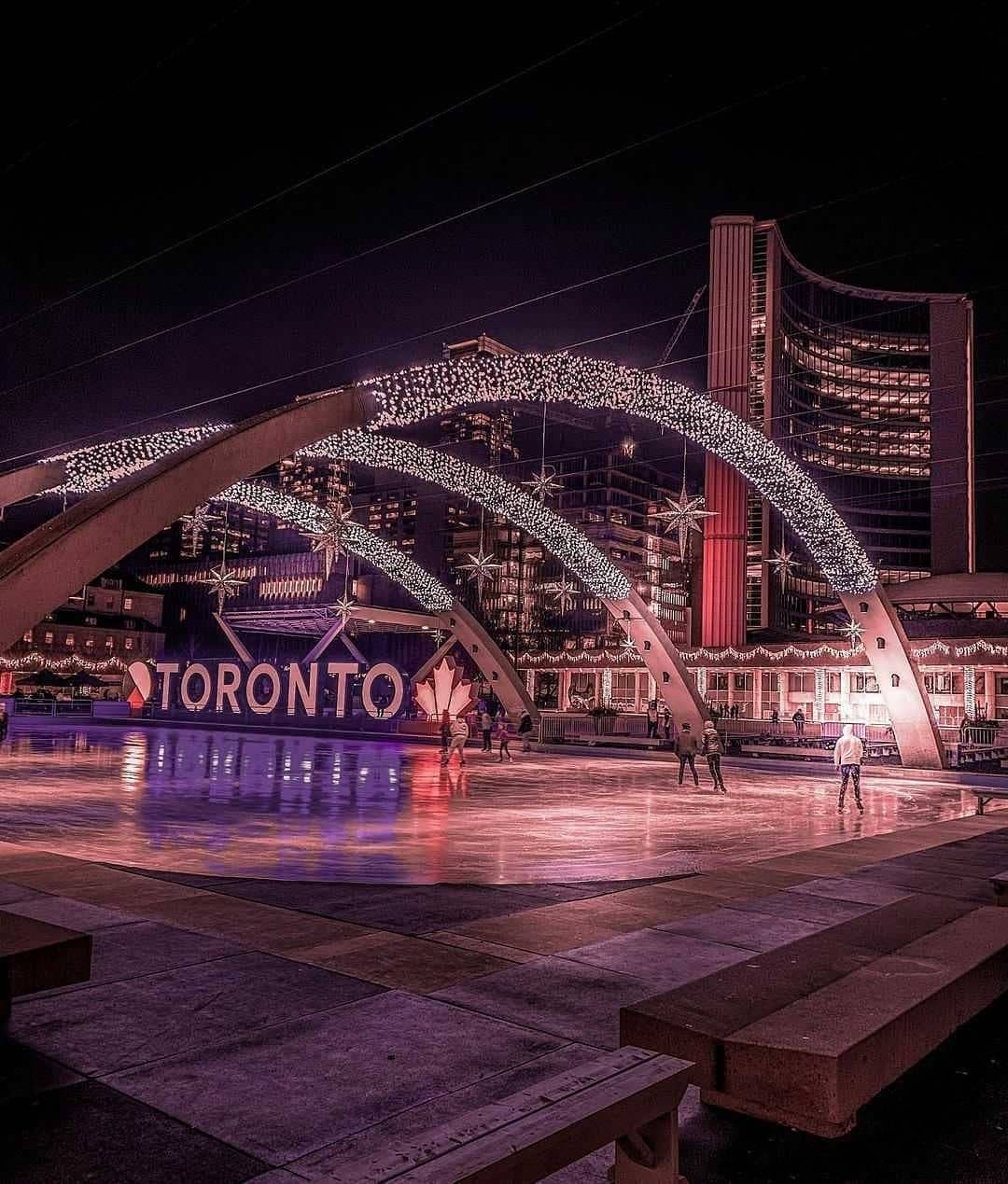 Skating at Nathan Phillips Square
