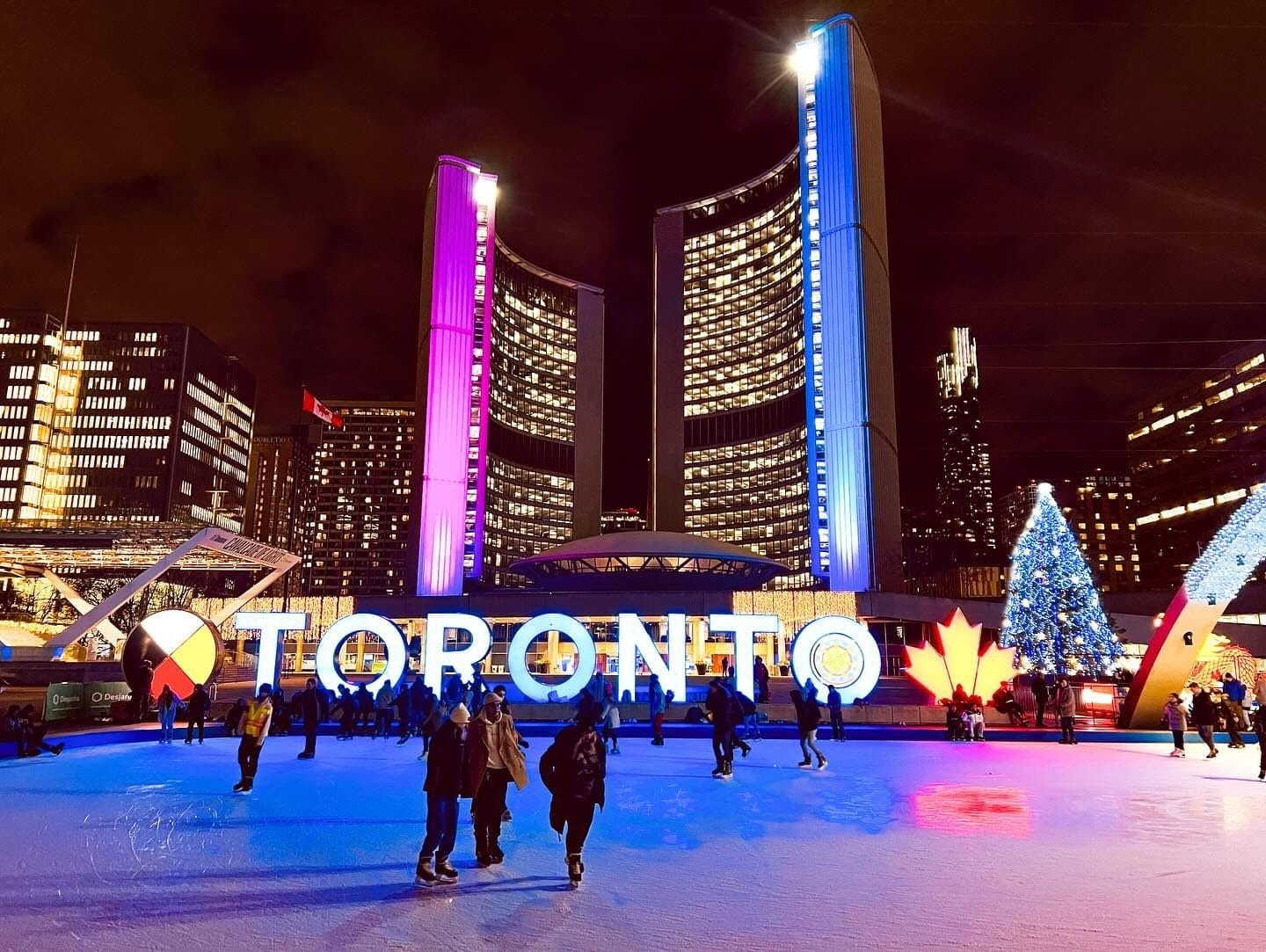 Skating at Nathan Phillips Square